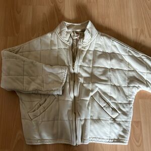 Free people dolman quilted jacket in ivory/off white size XS